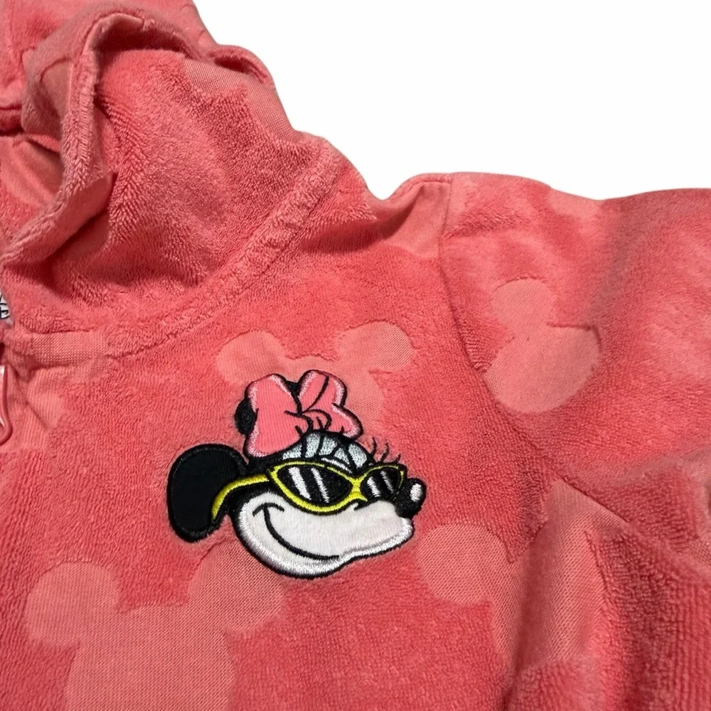 Disney Girls Minnie Mouse Hooded Terry Cloth Swimsuit Coverup Dress | Size 11/12